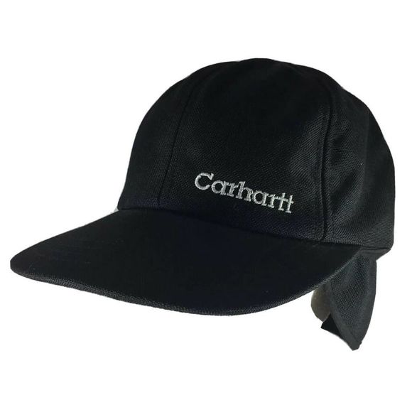 Vintage Carhartt Hat Size Medium 90's Made In The USA Black Over The Ear Cap - Picture 1 of 11